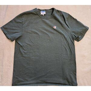 Vintage Champion T Shirt Dark Green Mens Large Embroidered Logo Y2k